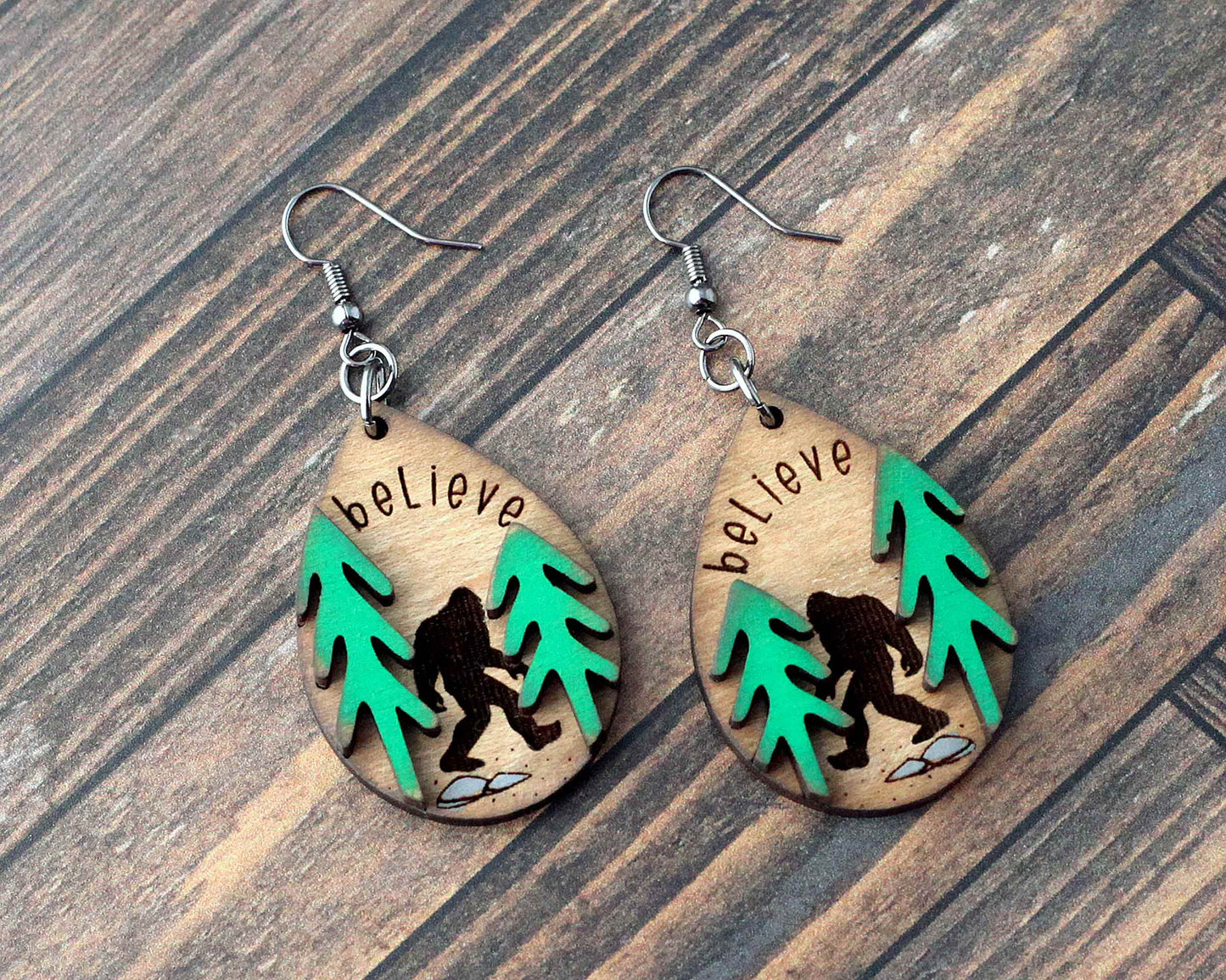 bigfoot dangle earrings