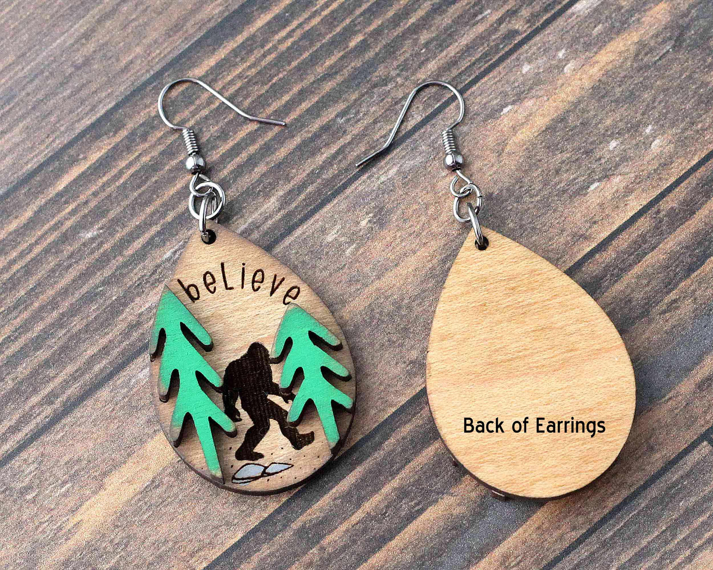 sasquatch dangle earrings