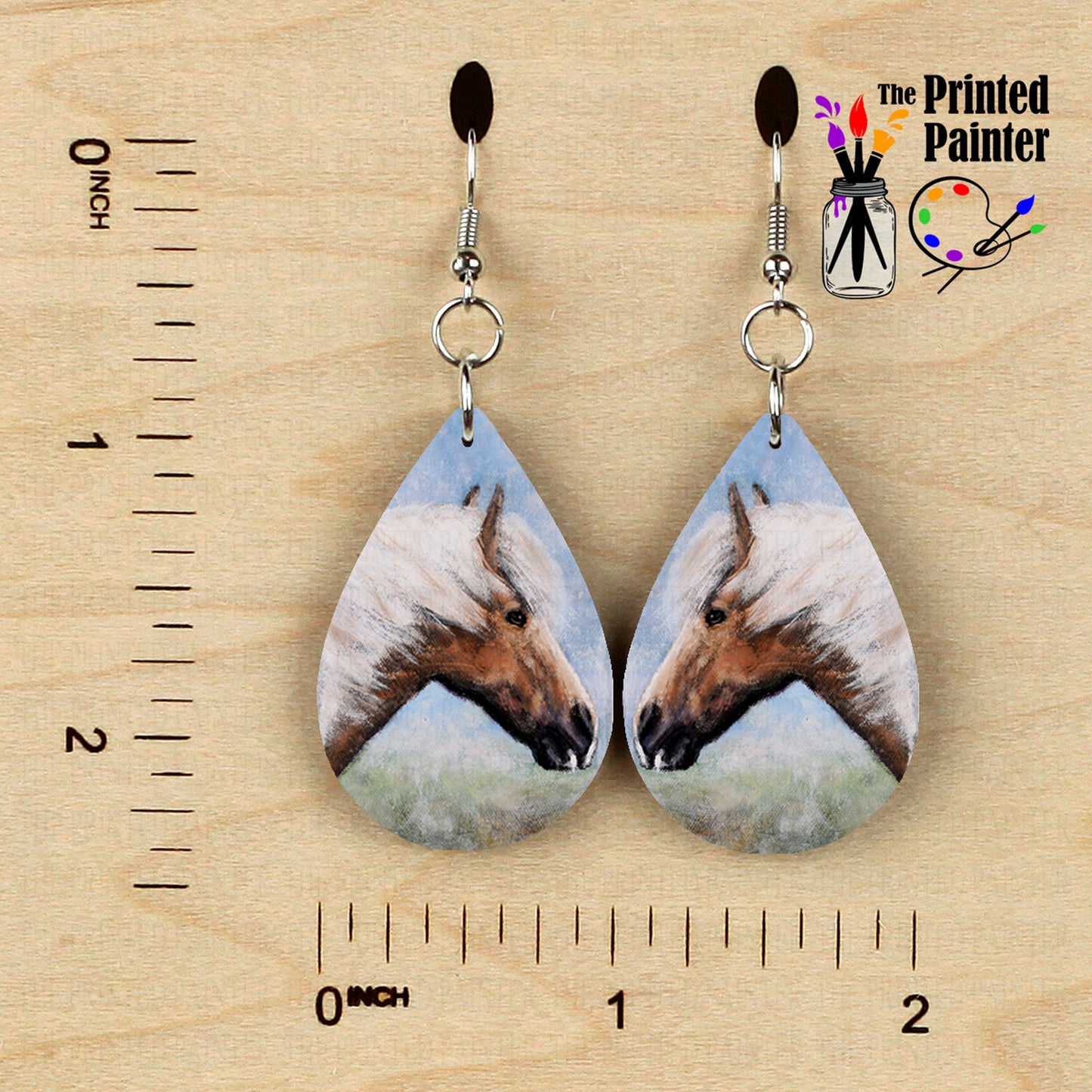 Horse Earrings, Animal Earrings, Teardrop Dangle Earrings, Wood Earrings, Horse Jewelry, Cute Earrings for Horse Gifts, Western Jewelry