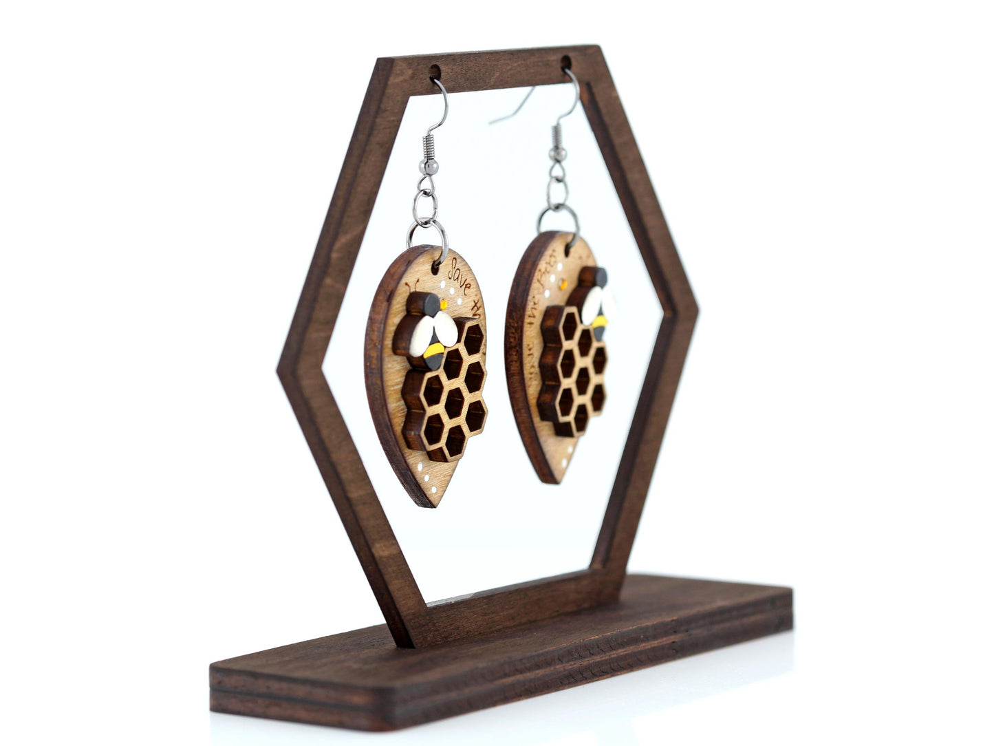 bee earrings side view