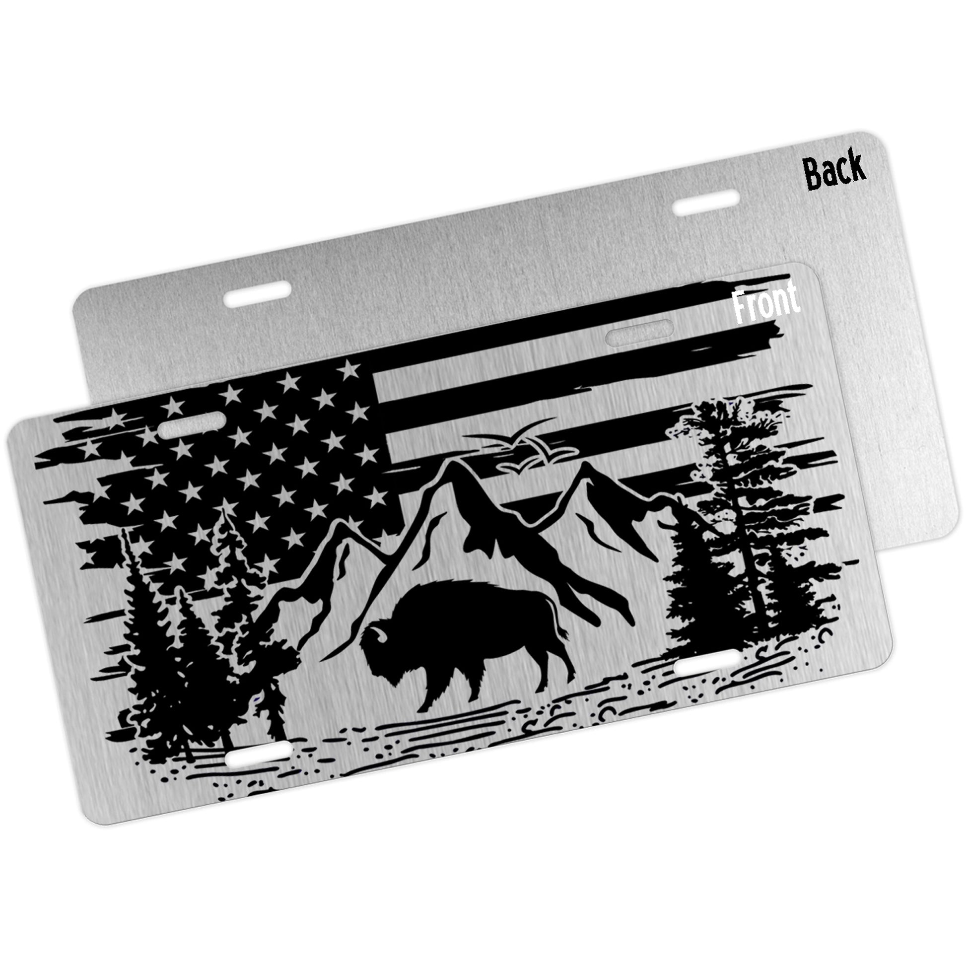 bison front license plate