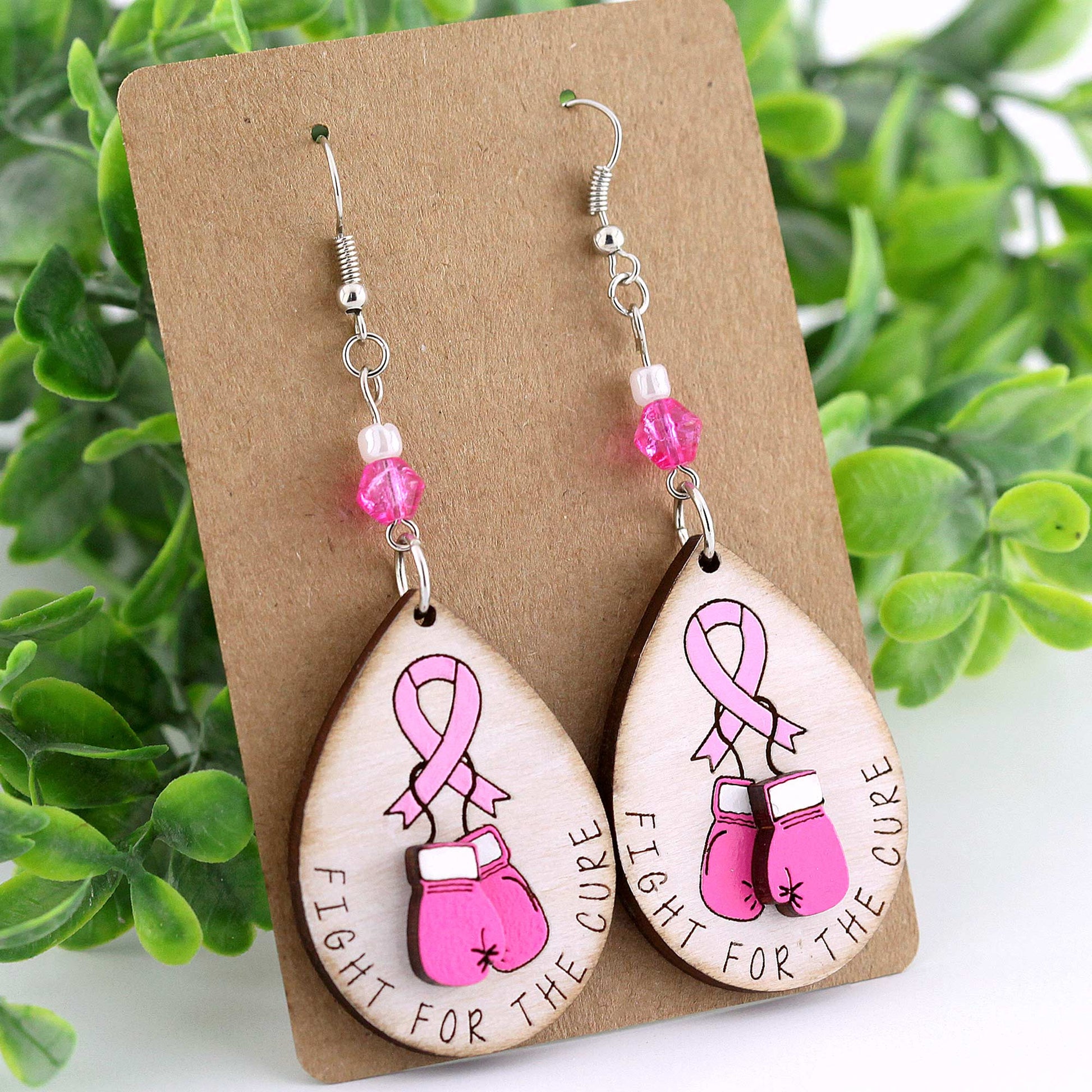 breast cancer earrings