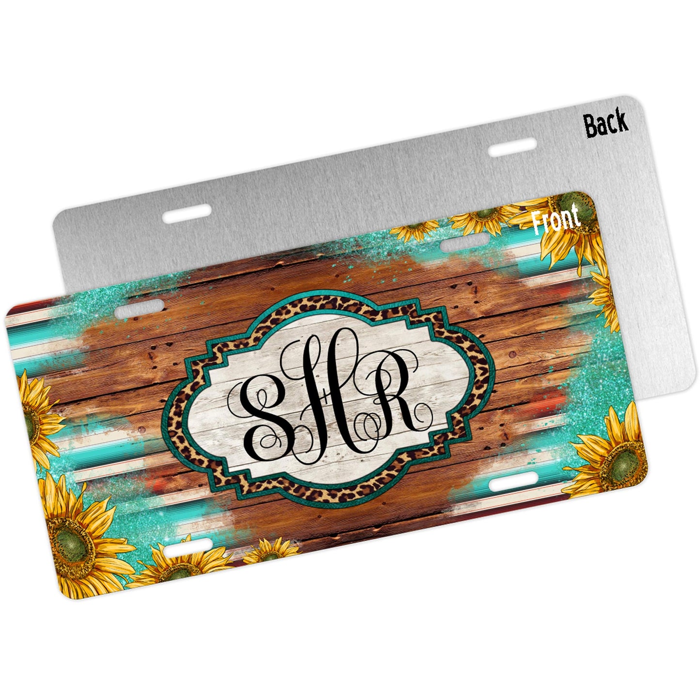 monogram sunflower front license plate