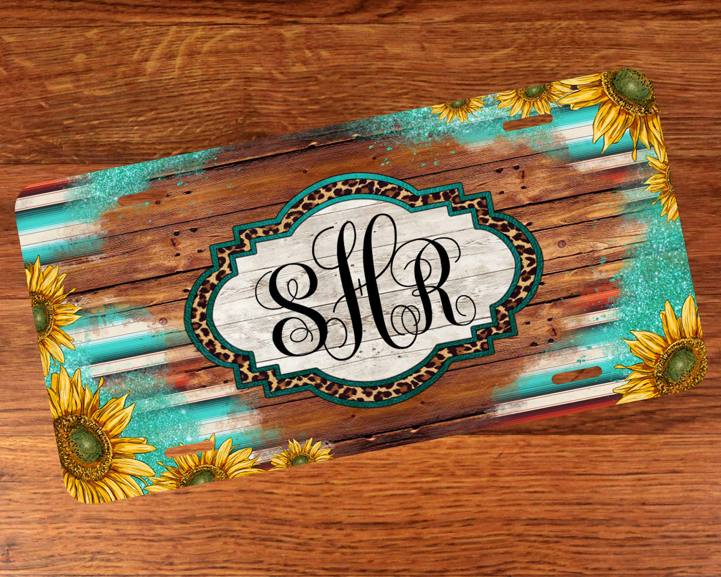 monogram sunflower license plate