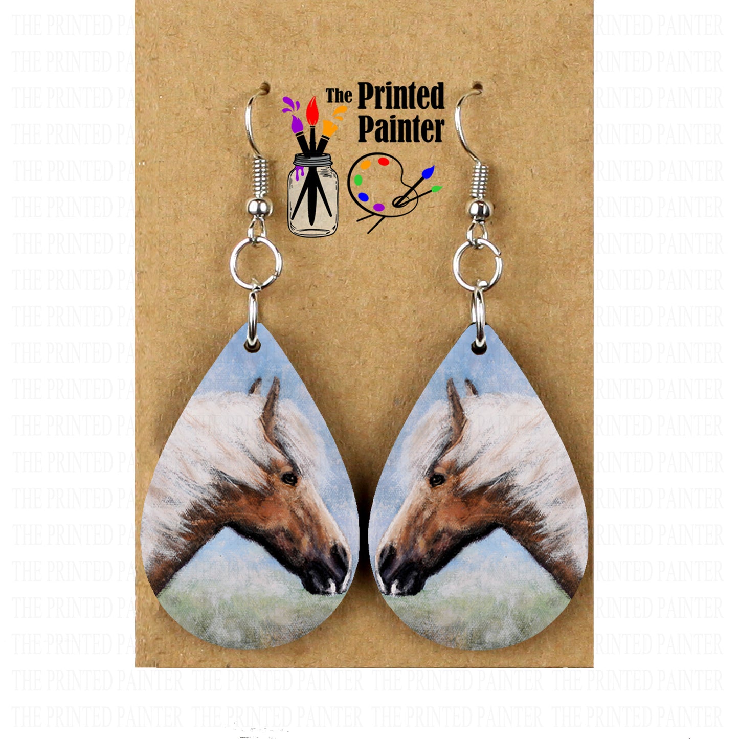 Horse Earrings, Animal Earrings, Teardrop Dangle Earrings, Wood Earrings, Horse Jewelry, Cute Earrings for Horse Gifts, Western Jewelry